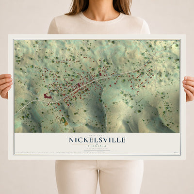 Map of Nickelsville, Virginia, 18 x 24 inch unframed archival matte print