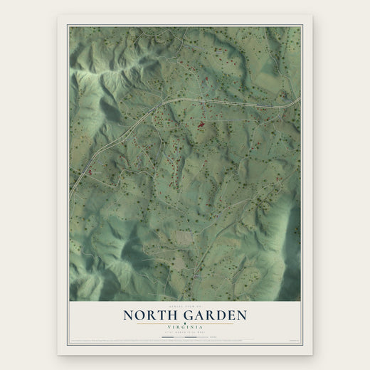 North Garden, Virginia map print, the full design