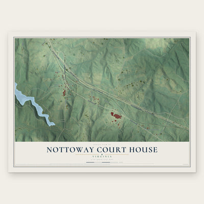 Nottoway Court House, Virginia map print, the full design