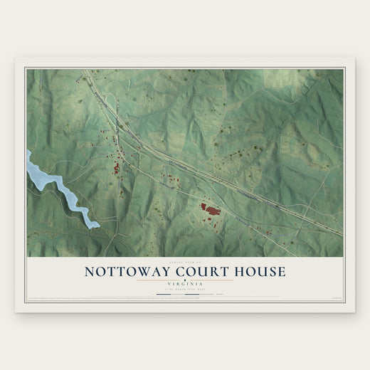 Nottoway Court House, Virginia map print, the full design