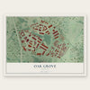 Oak Grove, Virginia map print, the full design