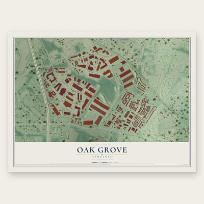 Oak Grove, Virginia map print, the full design