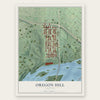 Oregon Hill, Virginia map print, the full design