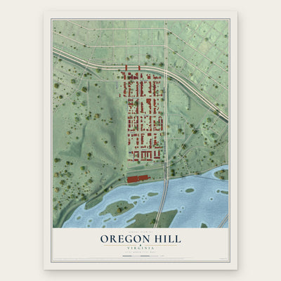 Oregon Hill, Virginia map print, the full design