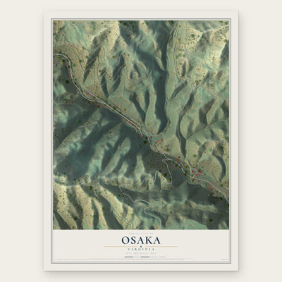Osaka, Virginia map print, the full design