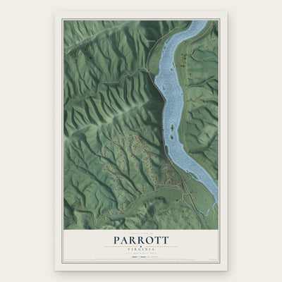 Parrott, Virginia map print, the full design