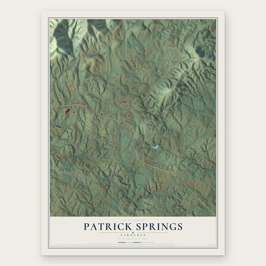 Patrick Springs, Virginia map print, the full design