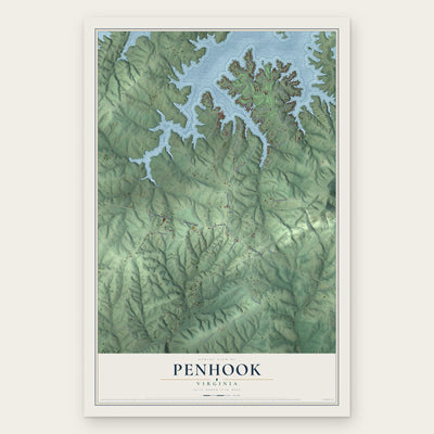 Penhook, Virginia map print, the full design