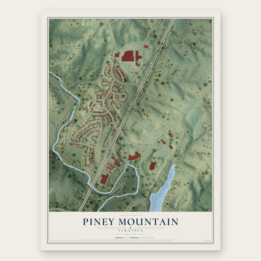 Piney Mountain, Virginia map print, the full design