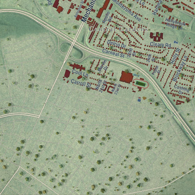 Second close-up of the map of East Highland Park, Virginia print showing more streets and buildings