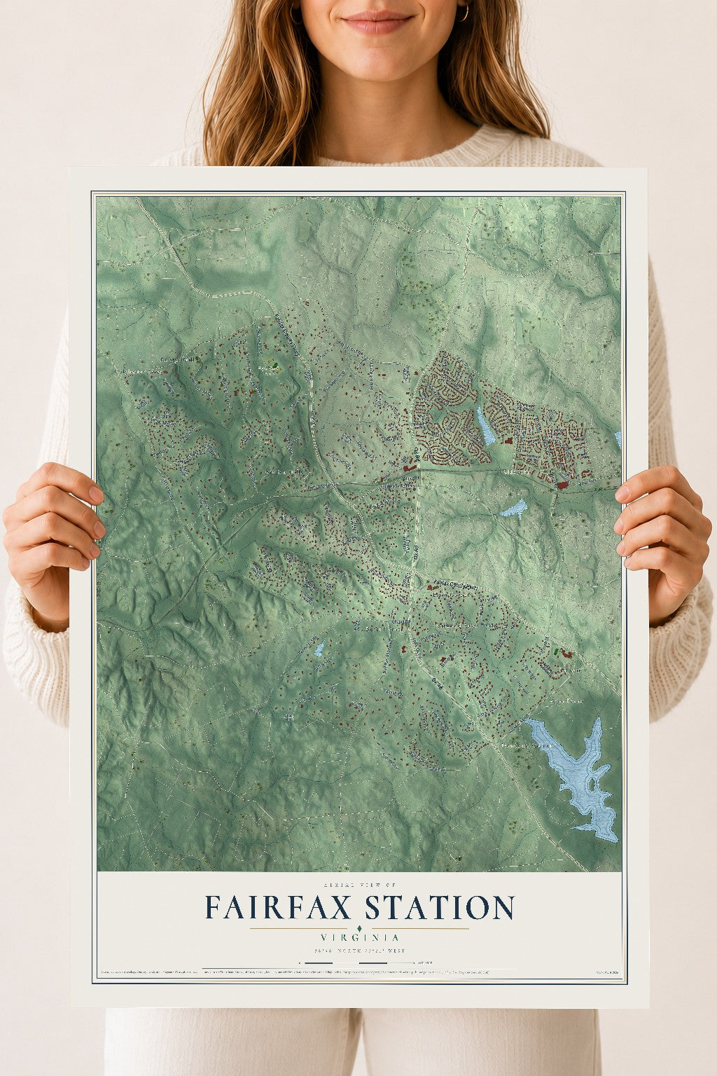 Map of Fairfax Station, Virginia, 18 x 24 inch unframed archival matte print
