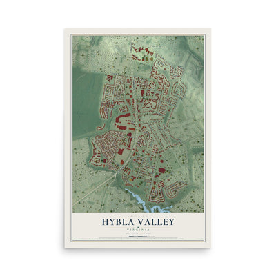 Map of Hybla Valley, Virginia, 12 x 18 inch unframed archival matte print