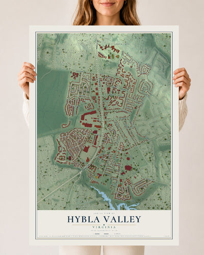 Map of Hybla Valley, Virginia, 24 x 36 inch unframed archival matte print