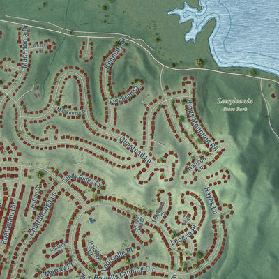 Second close-up of the map of Leesylvania, Virginia print showing more streets and buildings