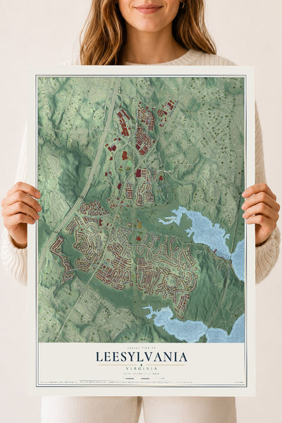 Map of Leesylvania, Virginia, 18 x 24 inch unframed archival matte print
