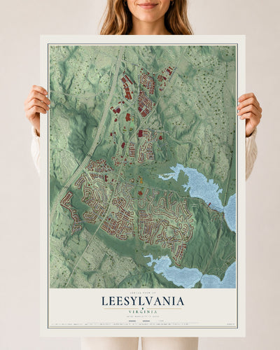 Map of Leesylvania, Virginia, 24 x 36 inch unframed archival matte print