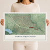 Map of North Springfield, Virginia, 12 x 18 inch unframed archival matte print