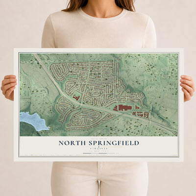 Map of North Springfield, Virginia, 12 x 18 inch unframed archival matte print