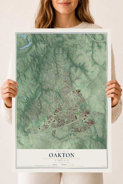 Map of Oakton, Virginia, 18 x 24 inch unframed archival matte print