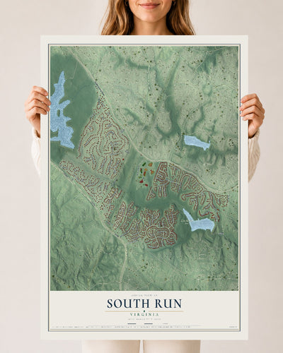 Map of South Run, Virginia, 24 x 36 inch unframed archival matte print