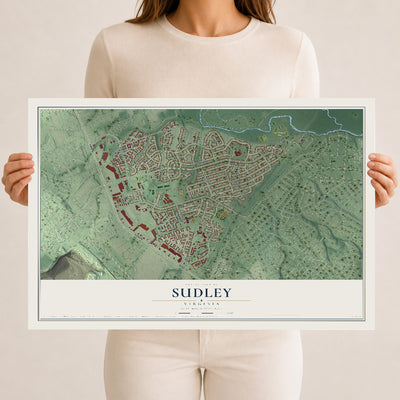Map of Sudley, Virginia, 12 x 18 inch unframed archival matte print