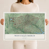Map of West Falls Church, Virginia, 12 x 18 inch unframed archival matte print