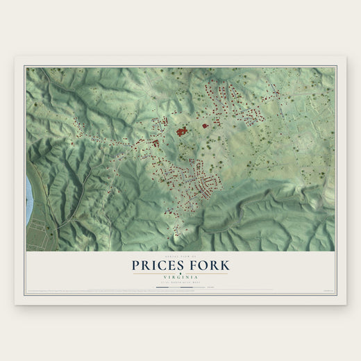 Prices Fork, Virginia map print, the full design