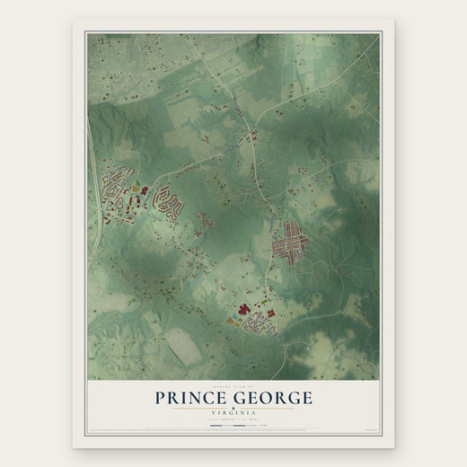 Prince George, Virginia map print, the full design