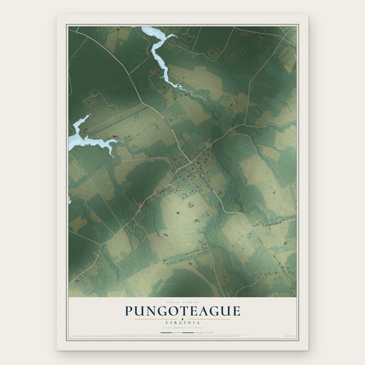 Pungoteague, Virginia map print, the full design
