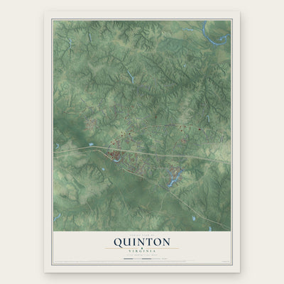 Quinton, Virginia map print, the full design