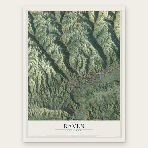 Raven, Virginia map print, the full design