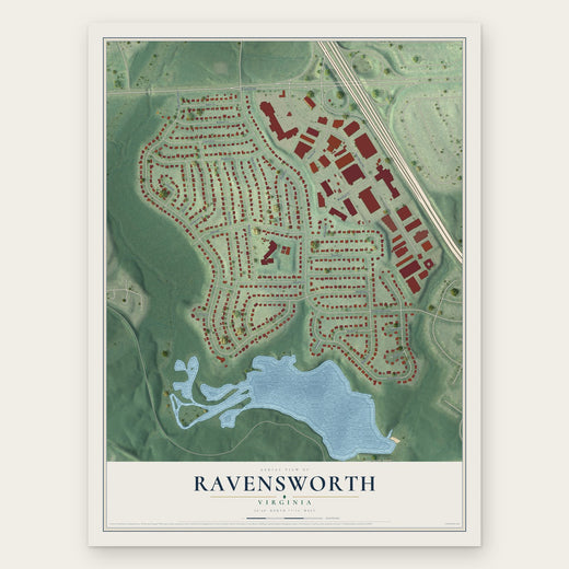 Ravensworth, Virginia map print, the full design