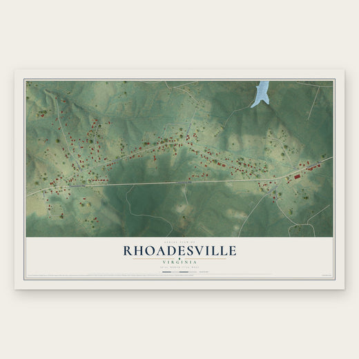 Rhoadesville, Virginia map print, the full design