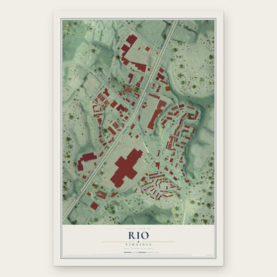 Rio, Virginia map print, the full design