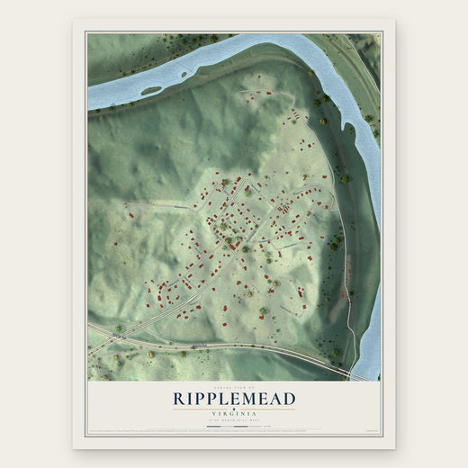 Ripplemead, Virginia map print, the full design