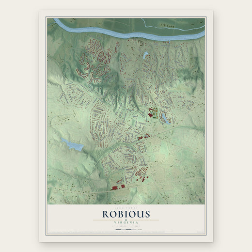 Robious, Virginia map print, the full design