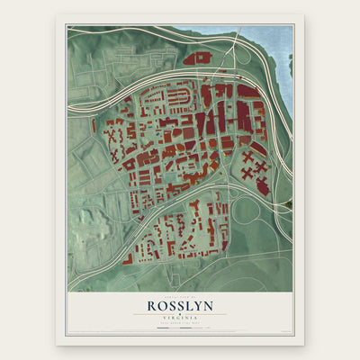 Rosslyn, Virginia map print, the full design