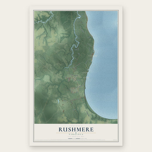 Rushmere, Virginia map print, the full design