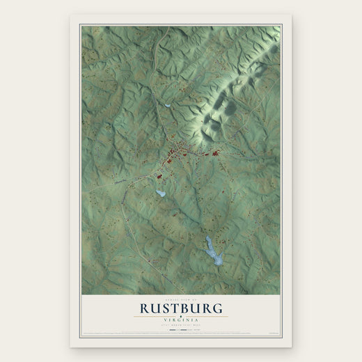 Rustburg, Virginia map print, the full design