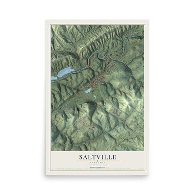 Map of Saltville, Virginia, 12 x 18 inch unframed archival matte print