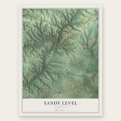 Sandy Level, Virginia map print, the full design