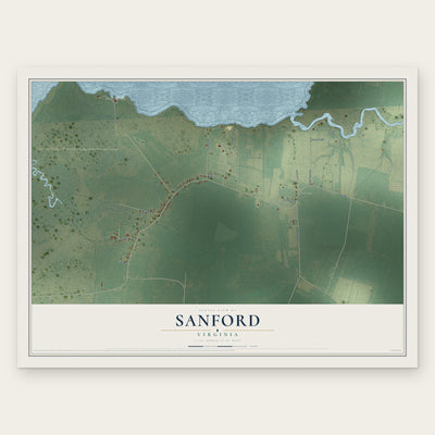 Sanford, Virginia map print, the full design