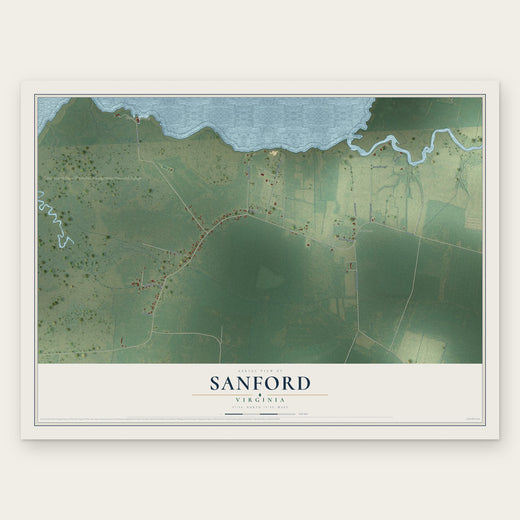 Sanford, Virginia map print, the full design