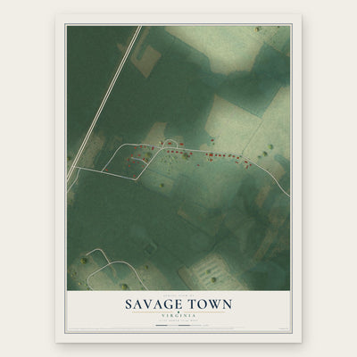 Savage Town, Virginia map print, the full design