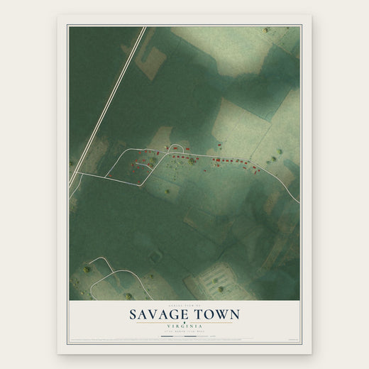 Savage Town, Virginia map print, the full design