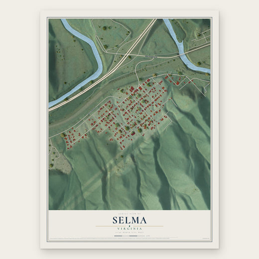 Selma, Virginia map print, the full design