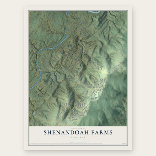 Shenandoah Farms, Virginia map print, the full design