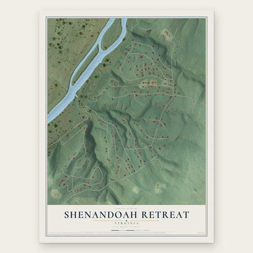 Shenandoah Retreat, Virginia map print, the full design