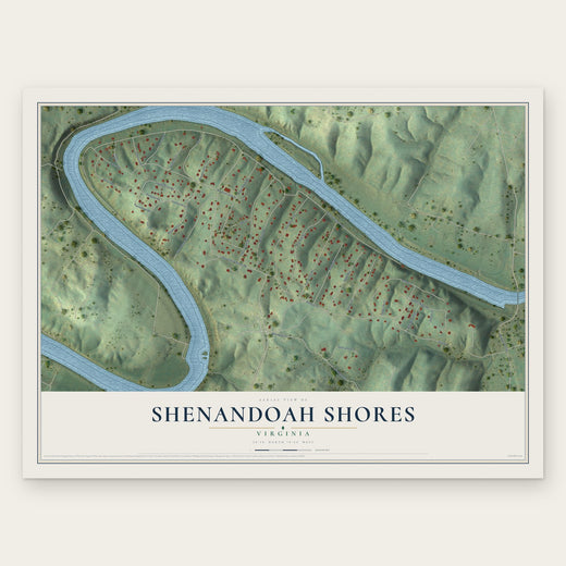 Shenandoah Shores, Virginia map print, the full design
