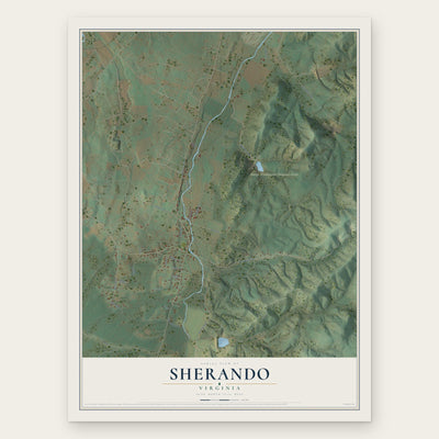 Sherando, Virginia map print, the full design